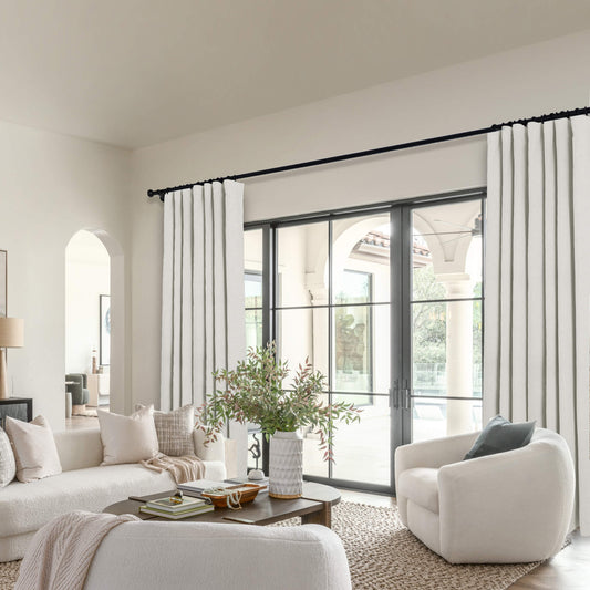 OY19S Soft Linen Blend Blackout Curtains 220GSM Flat Hooks 1 Panel