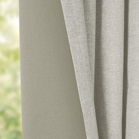 OY19S Soft Linen Blend Blackout Curtains 220GSM Flat Hooks 1 Panel