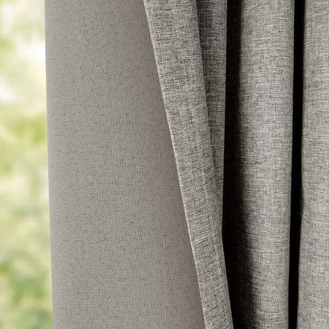 OY19S Linen Blend Soft Blackout Curtains Pinch Peat 1 Panel