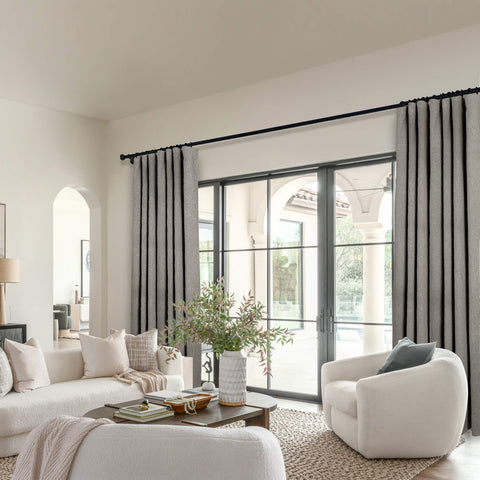 OY19S Soft Linen Blend Blackout Curtains 220GSM Flat Hooks 1 Panel