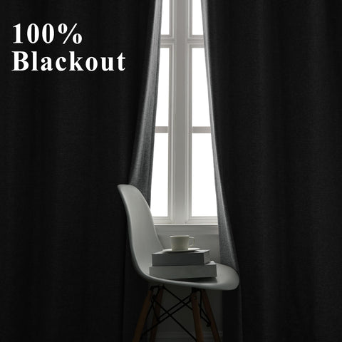 OY19S Blackout Linen Curtains 3 IN 1 Header 1 Panel
