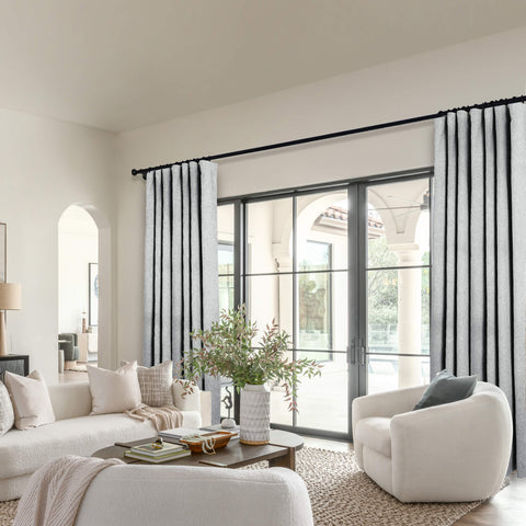 OY19S Soft Linen Blend Blackout Curtains 220GSM Flat Hooks 1 Panel