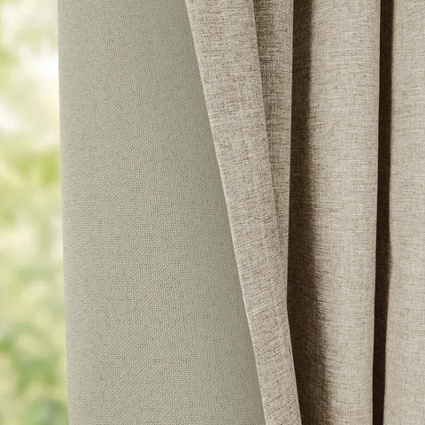 OY19S Blackout Linen Curtains 3 IN 1 Header 1 Panel