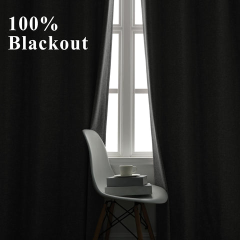 OY19S Blackout Linen Curtains 3 IN 1 Header 1 Panel