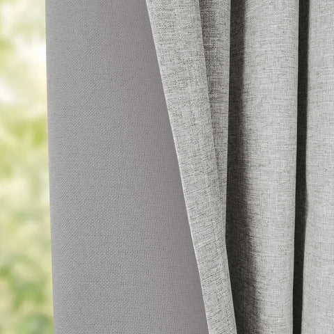 OY19S Soft Linen Blend Blackout Curtains 220GSM Flat Hooks 1 Panel