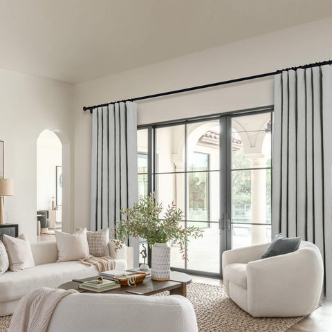 OY19S Soft Linen Blend Blackout Curtains 220GSM Flat Hooks 1 Panel