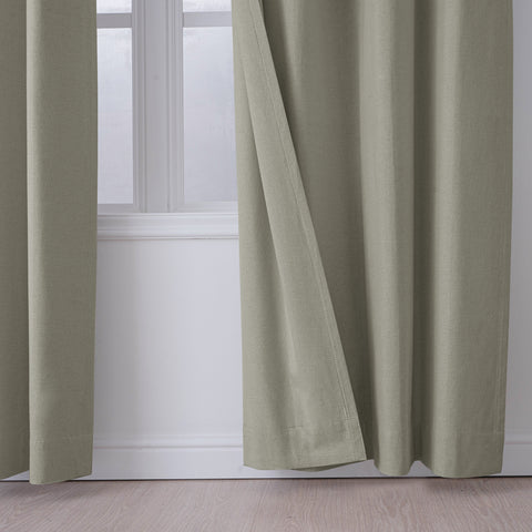 OY66 Ultra-Soft Blackout Double-Sided Lightweight Linen Curtain Grommet 1 Panel