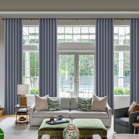 OY66 Ultra-Soft Blackout Double-Sided Lightweight Linen Curtain Grommet 1 Panel