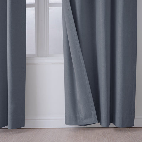 OY66 Ultra-Soft Blackout Double-Sided Lightweight Linen Curtain Grommet 1 Panel