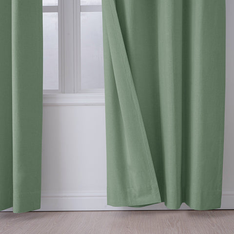 OY66 Ultra-Soft Blackout Double-Sided Lightweight Linen Curtain Grommet 1 Panel