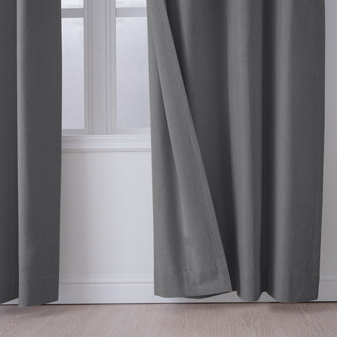 OY66 Ultra-Soft Blackout Double-Sided Lightweight Linen Curtain Grommet 1 Panel