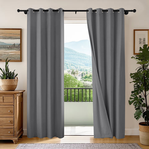 OY66 Ultra-Soft Blackout Double-Sided Lightweight Linen Curtain Grommet 1 Panel