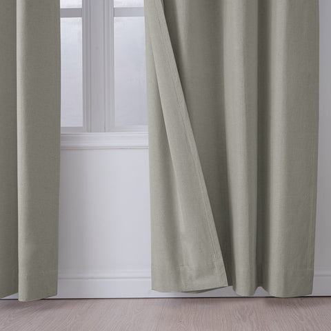 OY66 Ultra-Soft Blackout Double-Sided Lightweight Linen Curtain Grommet 1 Panel