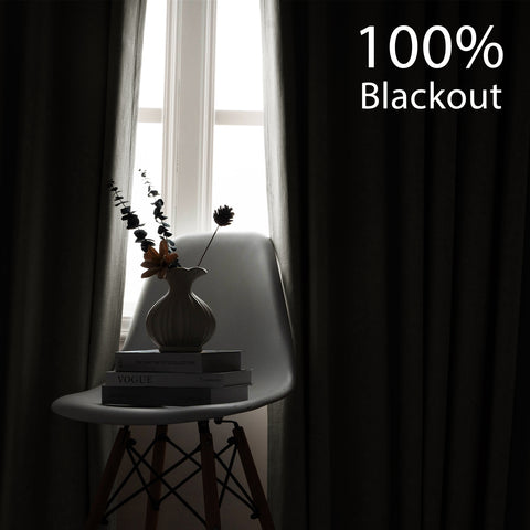OY66 Ultra-Soft Blackout Double-Sided Lightweight Linen Curtain Grommet 1 Panel