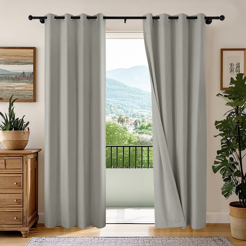 OY66 Ultra-Soft Blackout Double-Sided Lightweight Linen Curtain Grommet 1 Panel