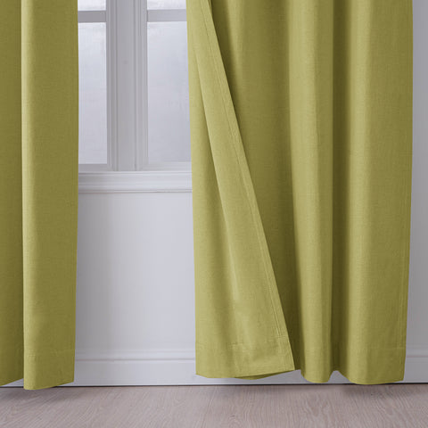 OY66 Ultra-Soft Blackout Double-Sided Lightweight Linen Curtain Grommet 1 Panel