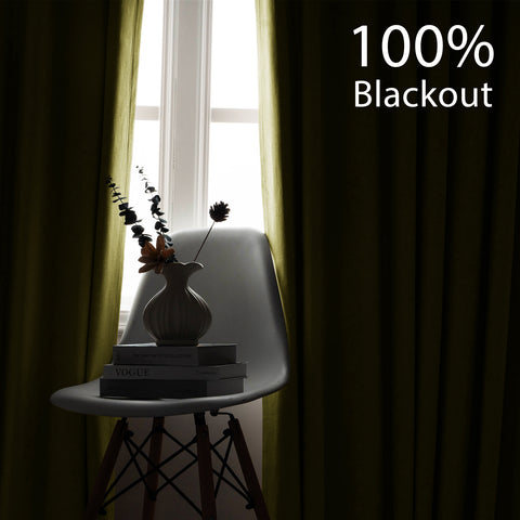 OY66 Ultra-Soft Blackout Double-Sided Lightweight Linen Curtain Grommet 1 Panel