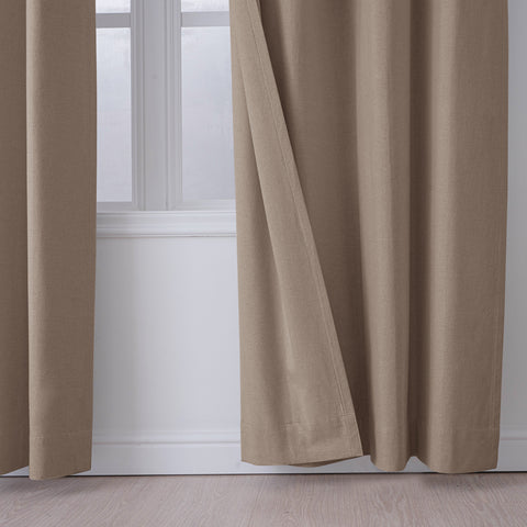 OY66 Ultra-Soft Blackout Double-Sided Lightweight Linen Curtain Grommet 1 Panel