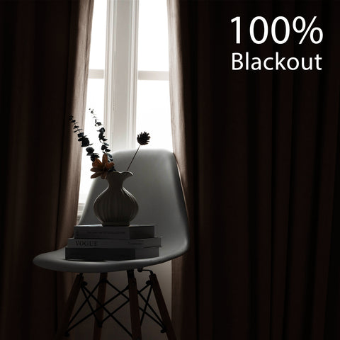 OY66 Ultra-Soft Blackout Double-Sided Lightweight Linen Curtain Grommet 1 Panel