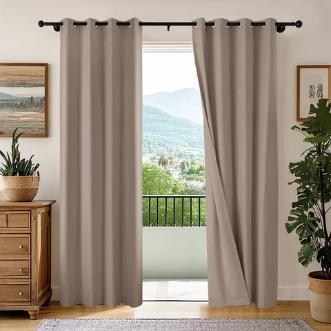 OY66 Ultra-Soft Blackout Double-Sided Lightweight Linen Curtain Grommet 1 Panel