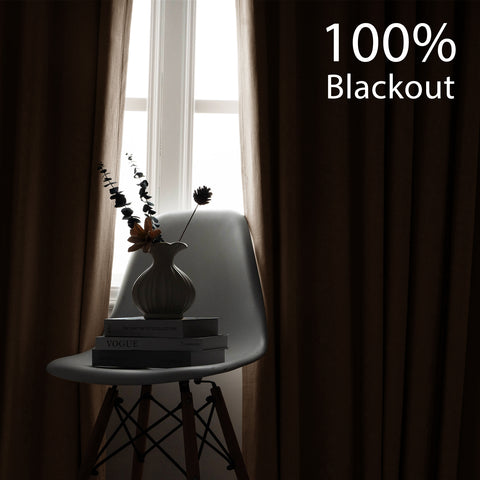OY66 Ultra-Soft Blackout Double-Sided Lightweight Linen Curtain Grommet 1 Panel
