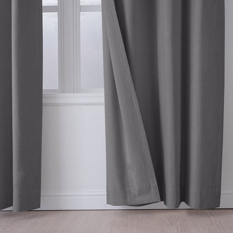 OY66 Ultra-Soft Blackout Double-Sided Lightweight Linen Curtain Grommet 1 Panel