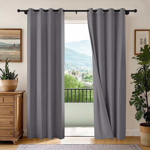 OY66 Ultra-Soft Blackout Double-Sided Lightweight Linen Curtain Grommet 1 Panel