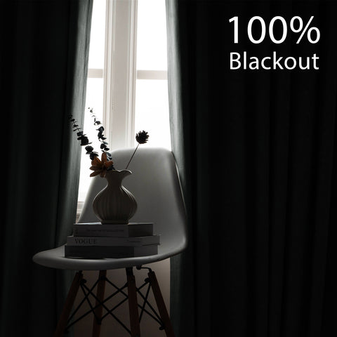 OY66 Ultra-Soft Blackout Double-Sided Lightweight Linen Curtain Grommet 1 Panel