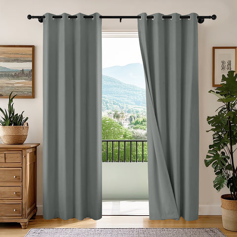 OY66 Ultra-Soft Blackout Double-Sided Lightweight Linen Curtain Grommet 1 Panel