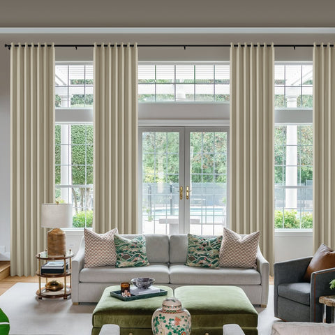 OY66 Ultra-Soft Blackout Double-Sided Lightweight Linen Curtain Grommet 1 Panel