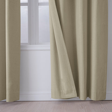 OY66 Ultra-Soft Blackout Double-Sided Lightweight Linen Curtain Grommet 1 Panel
