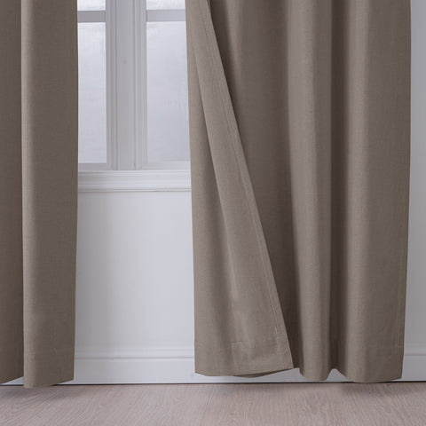 OY66 Ultra-Soft Blackout Double-Sided Lightweight Linen Curtain Grommet 1 Panel