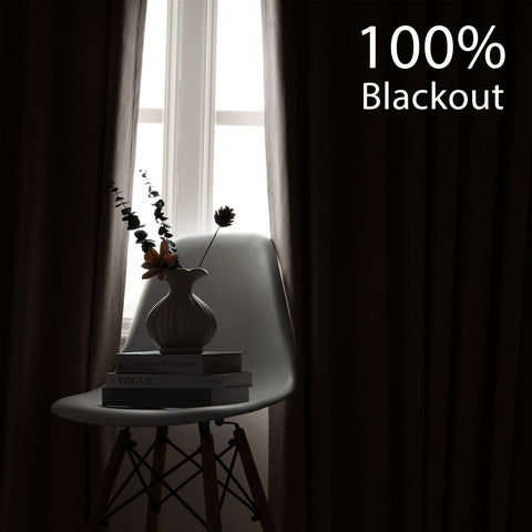 OY66 Ultra-Soft Blackout Double-Sided Lightweight Linen Curtain Grommet 1 Panel