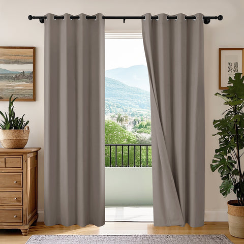 OY66 Ultra-Soft Blackout Double-Sided Lightweight Linen Curtain Grommet 1 Panel