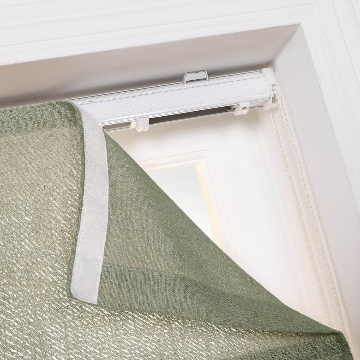 1908 Roman Shade Velcro Faux Linen Light Filtering, Blackout, Room Darkening, Installation Hardware Included - Cololeaf