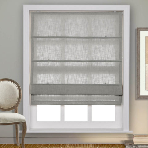 1908 Roman Shade Velcro Faux Linen Light Filtering, Blackout, Room Darkening, Installation Hardware Included - Cololeaf