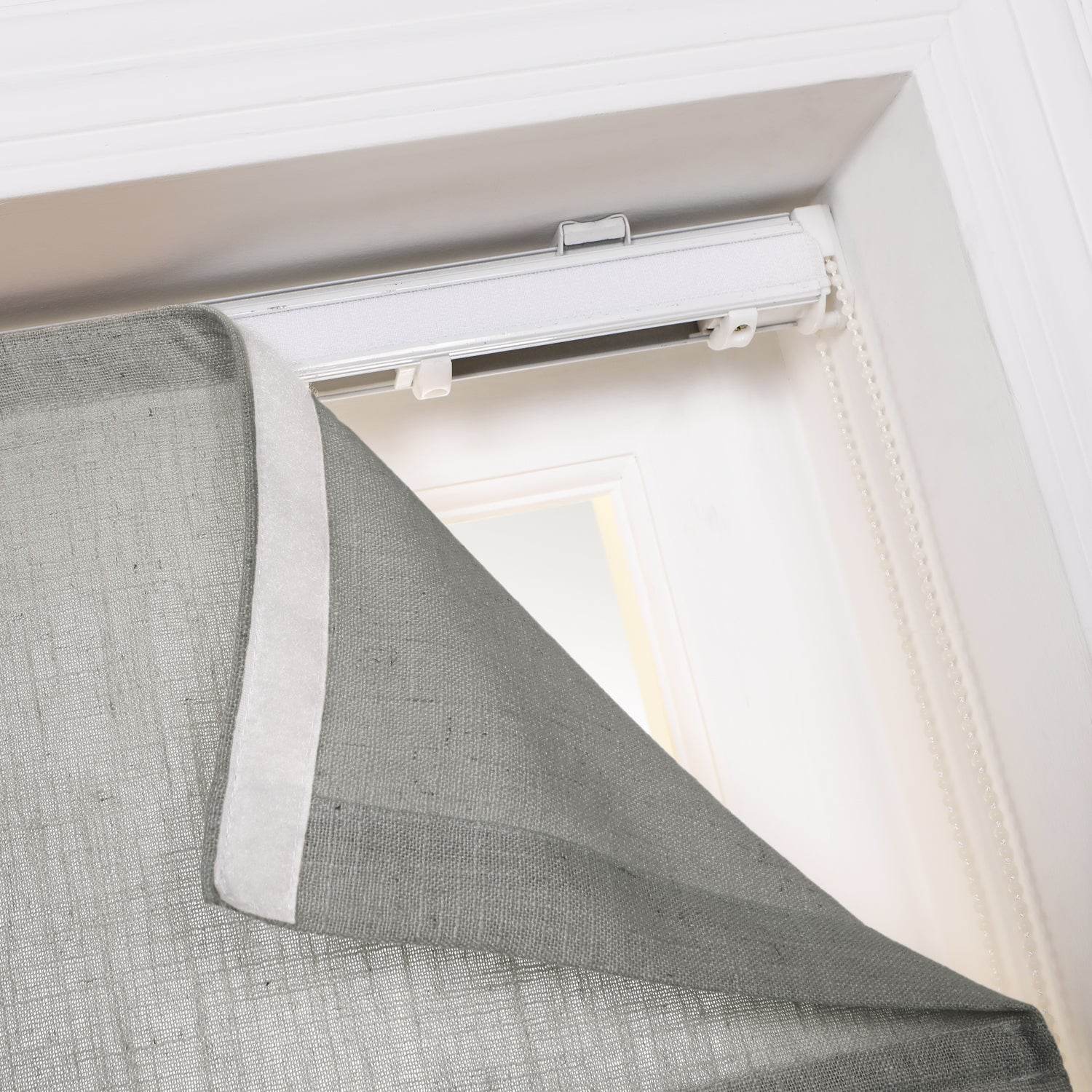 1908 Roman Shade Velcro Faux Linen Light Filtering, Blackout, Room Darkening, Installation Hardware Included - Cololeaf