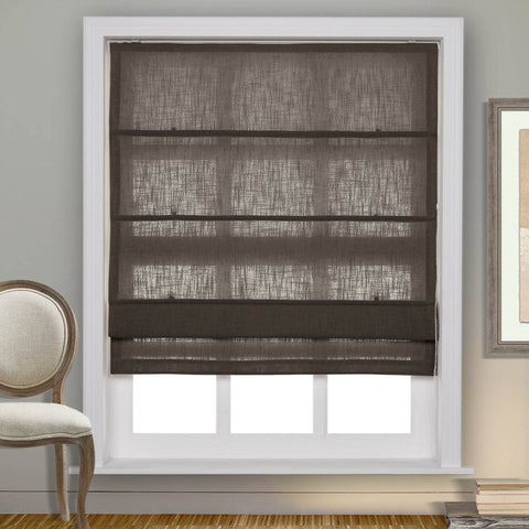 1908 Roman Shade Velcro Faux Linen Light Filtering, Blackout, Room Darkening, Installation Hardware Included - Cololeaf