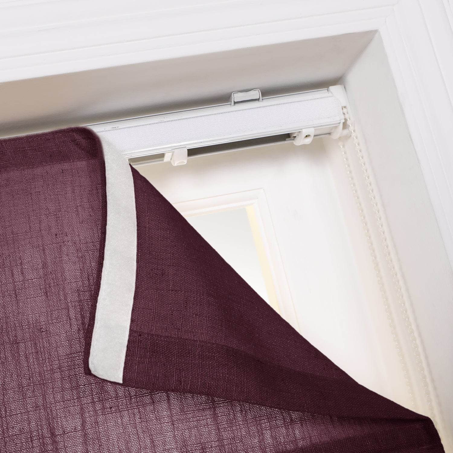 1908 Roman Shade Velcro Faux Linen Light Filtering, Blackout, Room Darkening, Installation Hardware Included - Cololeaf