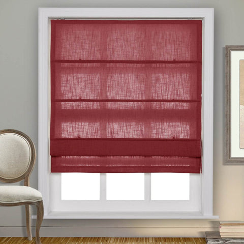 1908 Roman Shade Velcro Faux Linen Light Filtering, Blackout, Room Darkening, Installation Hardware Included - Cololeaf