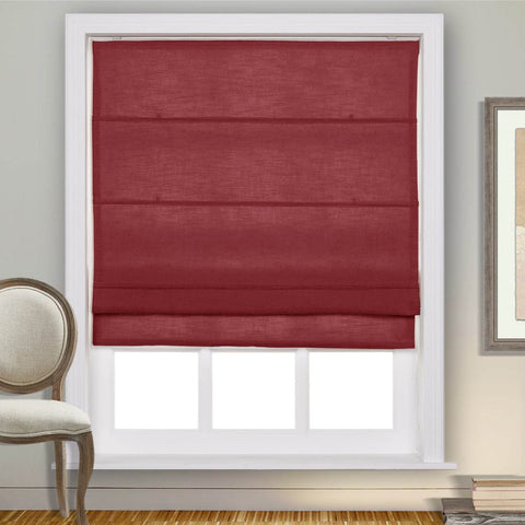 1908 Roman Shade Velcro Faux Linen Light Filtering, Blackout, Room Darkening, Installation Hardware Included - Cololeaf