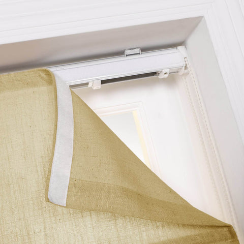 1908 Roman Shade Velcro Faux Linen Light Filtering, Blackout, Room Darkening, Installation Hardware Included - Cololeaf