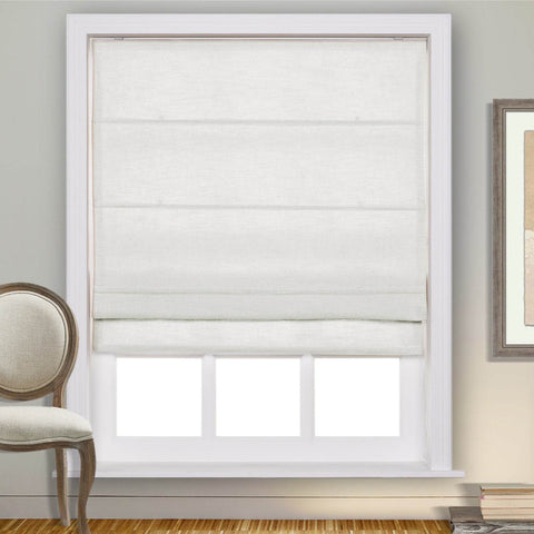 1908 Roman Shade Velcro Faux Linen Light Filtering, Blackout, Room Darkening, Installation Hardware Included - Cololeaf