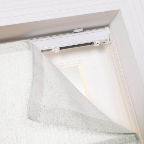 1908 Roman Shade Velcro Faux Linen Light Filtering, Blackout, Room Darkening, Installation Hardware Included - Cololeaf