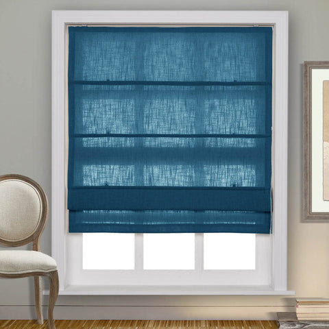 1908 Roman Shade Velcro Faux Linen Light Filtering, Blackout, Room Darkening, Installation Hardware Included - Cololeaf