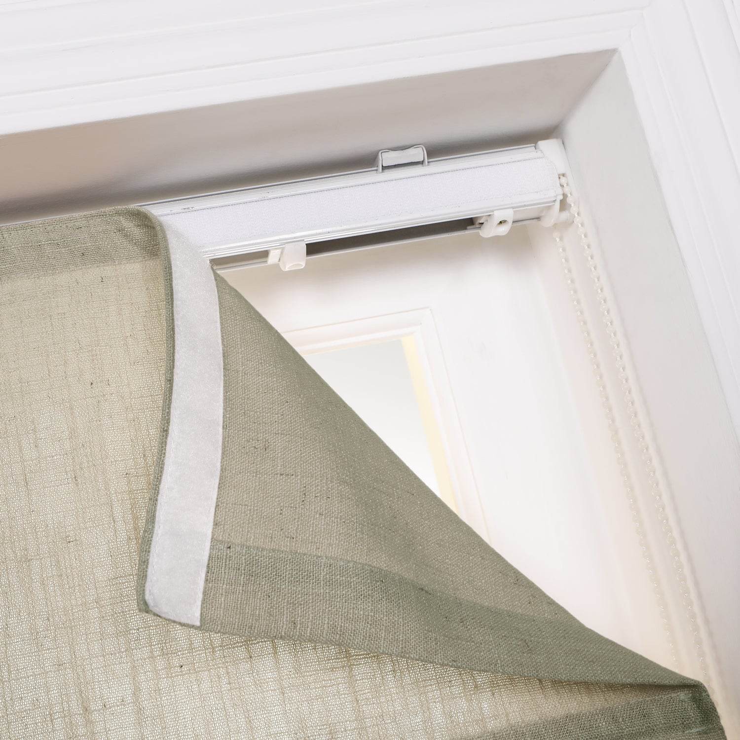 1908 Roman Shade Velcro Faux Linen Light Filtering, Blackout, Room Darkening, Installation Hardware Included - Cololeaf