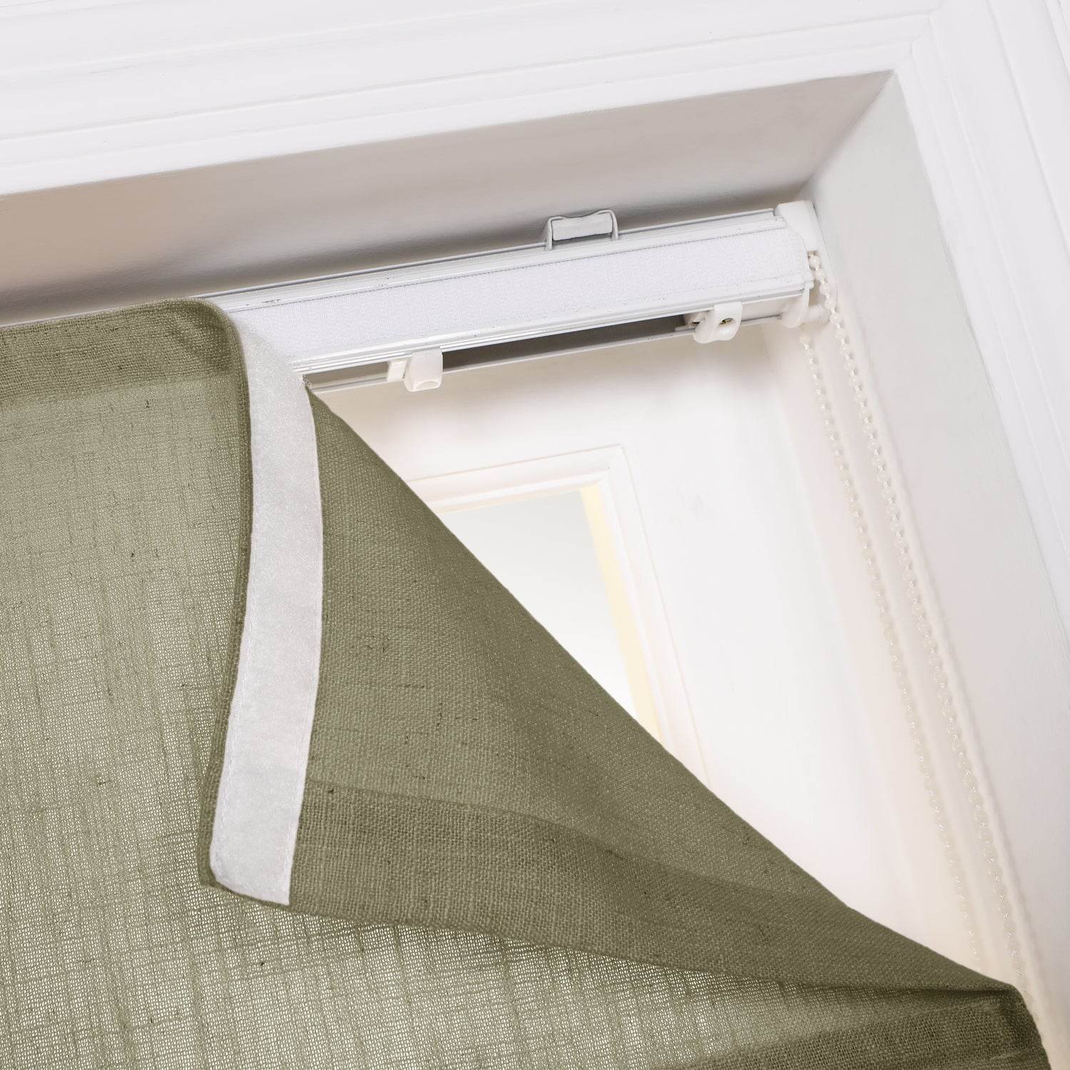 1908 Roman Shade Velcro Faux Linen Light Filtering, Blackout, Room Darkening, Installation Hardware Included - Cololeaf