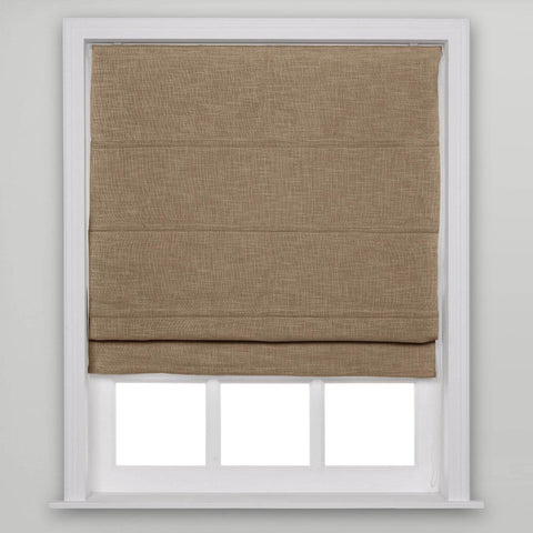 1908 Roman Shade Velcro Faux Linen Light Filtering, Blackout, Room Darkening, Installation Hardware Included - Cololeaf