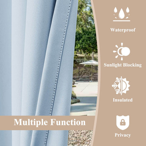 Rose Outdoor Curtains Waterproof Thermal Insulated Blackout Grommets At The Top and Bottom - Cololeaf