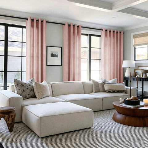 TW04 Light Filtering Linen Textured Sheer Curtains Grommets 1 Panel